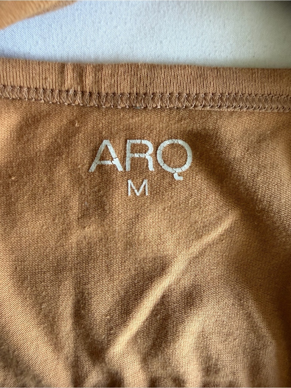 ARQ Organic Cotton Pecan Orange Tan Wide Strap No Wire Bra Bralette - Picture 9 of 12